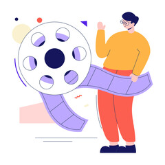 A scalable flat illustration of video maker 