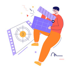 A scalable flat illustration of video maker 