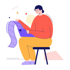 Get a flat illustration of clip editing 