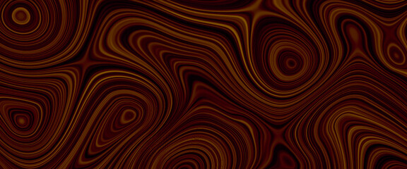 Liquify abstract pattern with gold and chocolate background. Digital background with liquifying flow. Liquify effect golden background. Beautiful marble texture. Colorful background with wavy liquify
