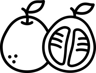Pomelo fruit linear icon.