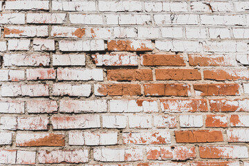 brick texture. red-white brick wall. painted brick.