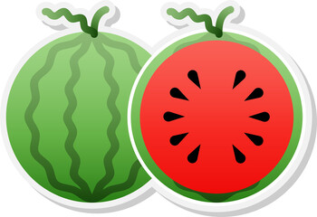 Watermelon sticker icon.