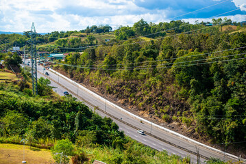 The road passes between the valleys. In the midst of beautiful nature Forests are plentiful.