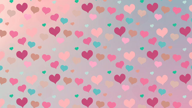 Paste hearts simple vector seamless pattern vector illustration. Seamless on colorful pattern. Valentine's day background in love