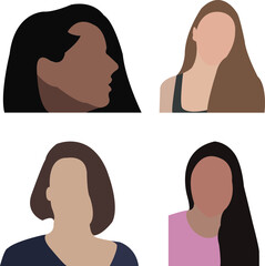 Pretty girl avatar design
Set of portraits women,Vector flat illustration,Avatar for a social network,Vector flat illustration
