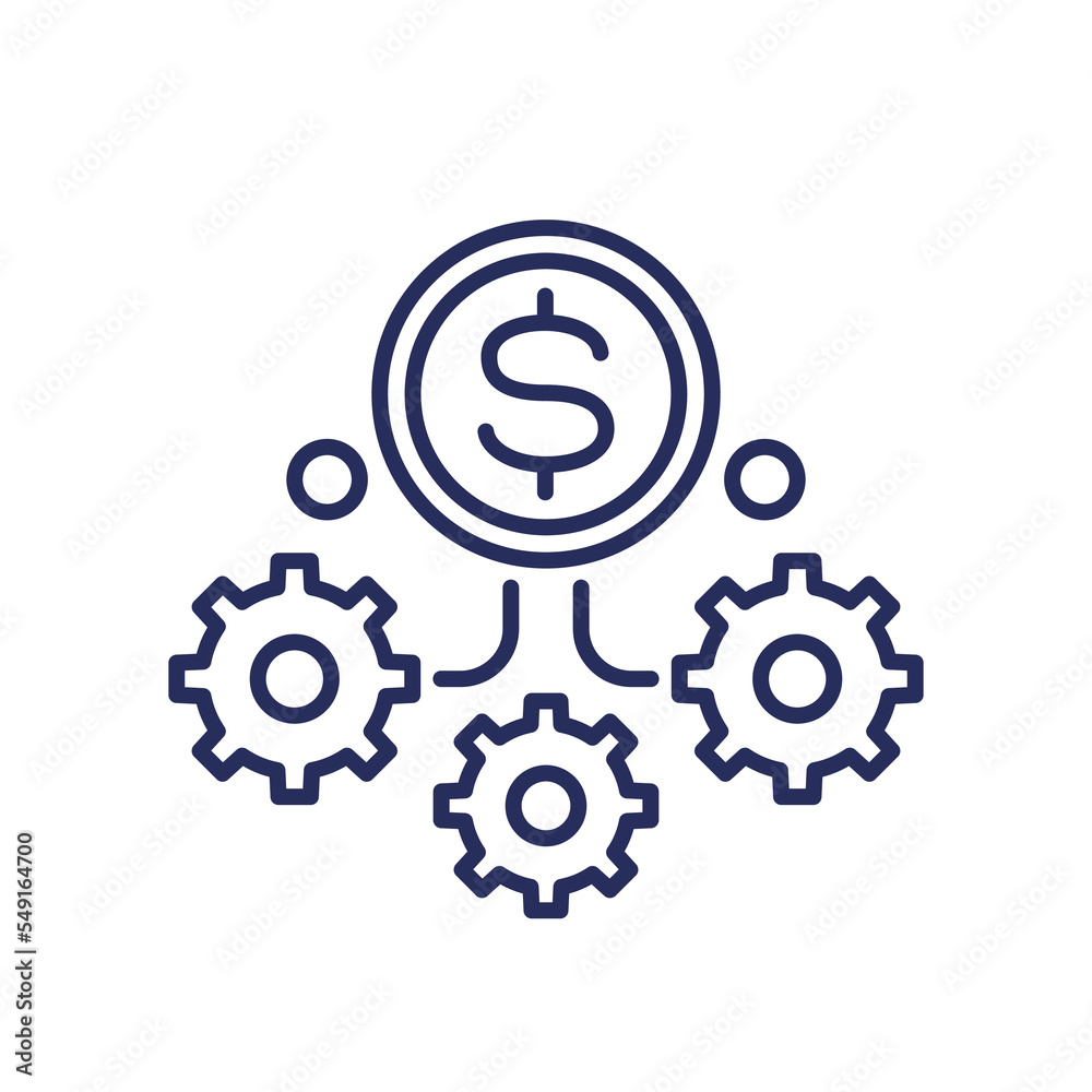 Poster operational costs line icon, vector