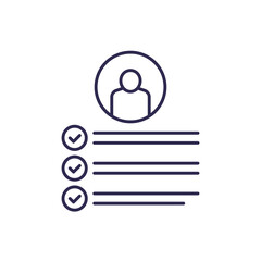 skills, job requirements line icon