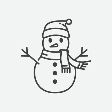 recommend clip art: Snowman with hat vector. Snowman icon template. Winter symbol icon. Christmas and New Year greeting card design element. Vector illustration