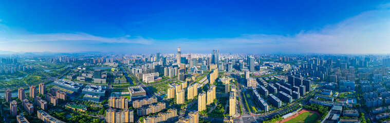 Fototapeta na wymiar Aerial Scenery of East New Town, Ningbo, Zhejiang, China