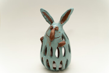 Ceramics, a ceramic product made with their own hands, a symbol of the year hare.