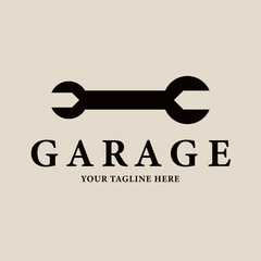 Garage vintage logo, icon and symbol, vector illustration design