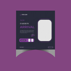 Naklejka premium Editable Fashion Social Media Post Design