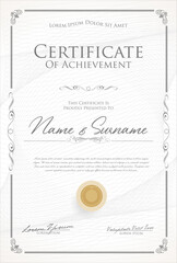 Certificate or diploma retro design template vector illustration   - obrazy, fototapety, plakaty