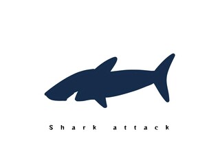 Fototapeta premium hand drawn of a shark underwater. perfect for a shark attack hazard sign
