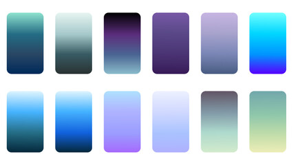 Cold colorful Gradients set collection vector