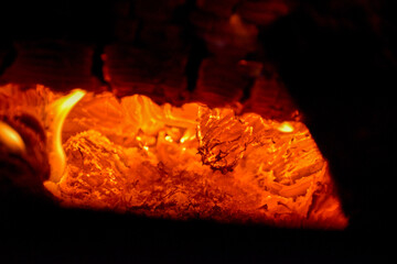 Hot coals on the fire