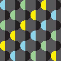 Abstract geometric pattern with circle, 3D illusion rhombuses A seamless vector background. flat abstract texture.