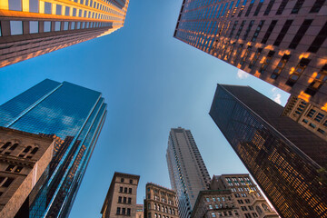 Obraz na płótnie Canvas Boston downtown financial district and city skyline