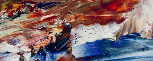 Color texture. Hand drawn oil painting on canvas. Abstract art background. Modern, contemporary art. Colorful canvas. Wall decor background	