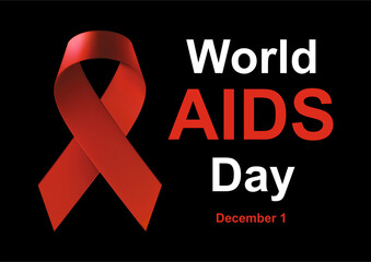 World AIDS Day, 1 December, international day, raise awareness,AIDS pandemic, HIV infection, greeting, illustration