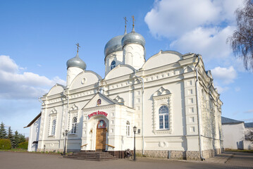 Fototapeta na wymiar Cathedral of the Intercession of the Holy Mother of God of the ancient Zverin monastery, Veliky Novgorod