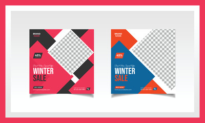 Christmas winter Fashion social media post banner or fashion sale social media post template design