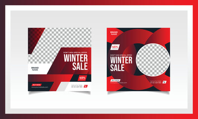 Christmas winter Fashion social media post banner or fashion sale social media post template design