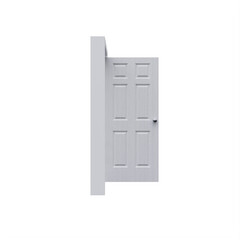 White 6 Panel Open Door isolated