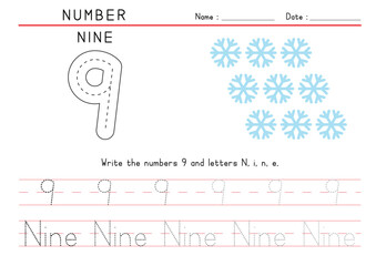 Christmas Theme - Learning Number Nine