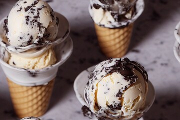 Ice Cream Cones Seamless Texture Pattern Tiled Repeatable Tessellation Background Image