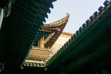 Fototapeta premium The Dimethyl Ancestral Hall in Chaji Ancient Town, Jingxian County, Xuancheng, Anhui, China, is a place for ancestor worship in China.