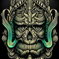 Fototapeta premium Midjourney abstract render of a mockup human skull