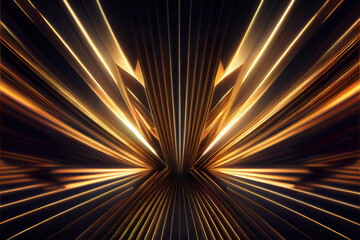 abstract luxury black and gold background, glowing light rays as multicolor wallpaper header