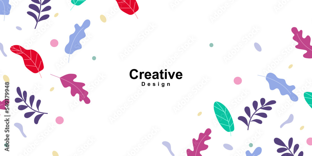 Poster abstract floral copy space background design. trendy banner template in nature theme for creative pr