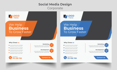 Digital business marketing promotion social media post template design.