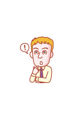 分かりやすく説明するポイントを思いついた若い外国人男性