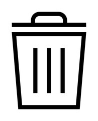 thin line sharp icon / garbage / png ( background transparent )