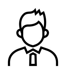 thin line sharp icon / business person, office worker / png ( background transparent )