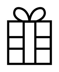 thin line sharp icon / present box, gift	 / png ( background transparent )