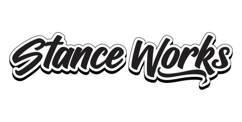 STANCE WORKS text Logo Vector Car Decal Sticker, Symbol Sport Logo.