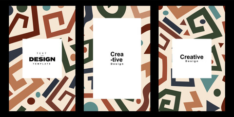 A collection of tribal theme posters. Boho illustration pattern for background design and template