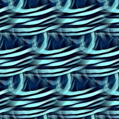 random chaotic wriggly worm design turquoise and royal blue colours 3D illustration exploding surface view