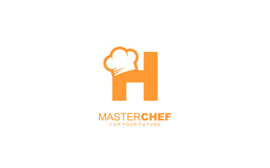 H logo cafe or restaurant for branding company. cooking template vector illustration for your brand.