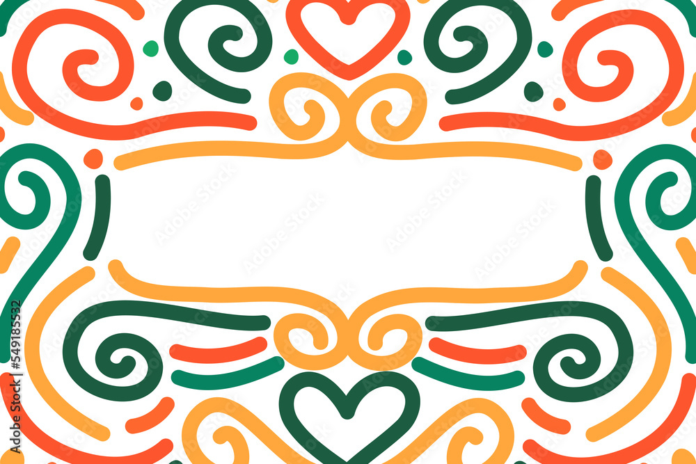 Poster cinco de mayo line art pattern for copy space background. colorful swirl outline for poster and bann