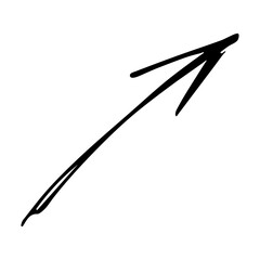 Hand drawn ink arrow illustration in sketch style. Business doodle clipart. Single element for design