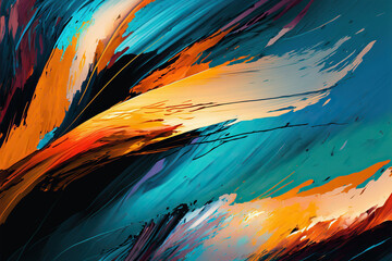 Expressive colorful abstract paint wallpaper
