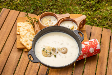 アウトドア料理　Outdoor lunch at the cottage