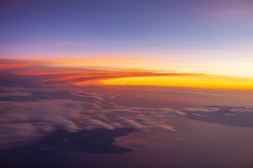 View From The Airplane Window at Dawn