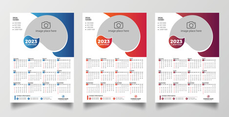 Print Ready 2023 Wall Calendar Template 